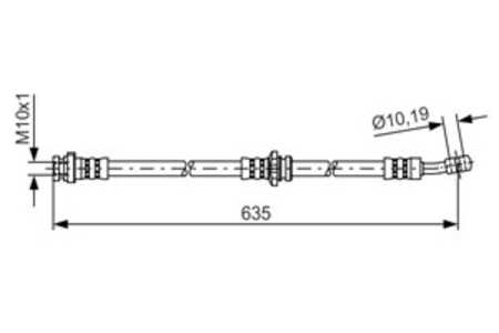 Bromsslang, framaxel höger, nissan qashqai / qashqai +2 i, qashqai / qashqai +2 van i, 46210 JD000