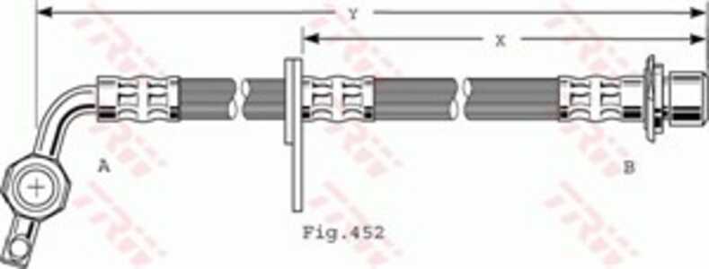 Bromsslang, Framaxel, Höger, toyota land cruiser 100, 90947-02A26