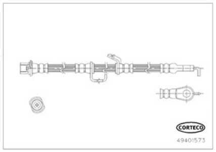 Bromsslang, Framaxel, Höger, toyota auris, auris kombi, auris van skåp/halvkombi, corolla sedan, verso, 90947W2042