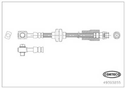 Bromsslang, Framaxel, Höger, opel mokka / mokka x, vauxhall mokka / mokka x, 42603873, 562518, 562584, 562585, 95083147, 954421