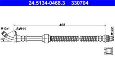 Bromsslang, Framaxel, Nedre, Upptill, nissan,opel,renault, 44 03 643, 46201-00QAD, 82 00 057 462, 9111643