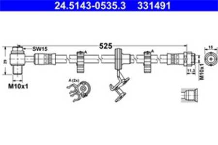 Bromsslang, framaxel vänster, mercedes-benz m-klass [w163], 163 420 08 48, 163 420 11 48, 163 420 15 48, 163 420 18 48, 163 420