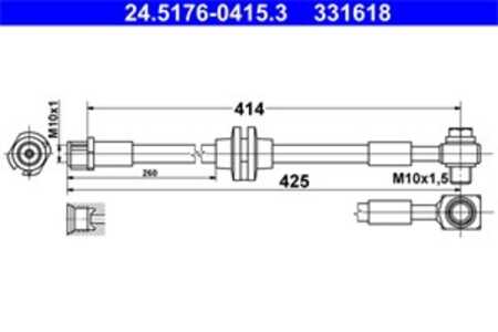 Bromsslang, framaxel vänster, opel zafira tourer c, zafira tourer c van, vauxhall zafira mk iii, 13374972, 13399644, 39041643, 