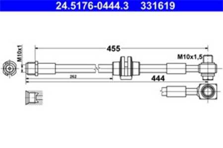 Bromsslang, framaxel vänster, opel zafira tourer c, zafira tourer c van, vauxhall zafira mk iii, 13374974, 13399646, 39041645, 