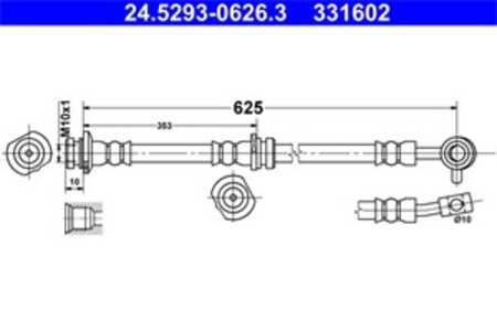 Bromsslang, framaxel vänster, nissan qashqai suv ii, qashqai van ii, 46210-4EA0B, 46210-4EA2B