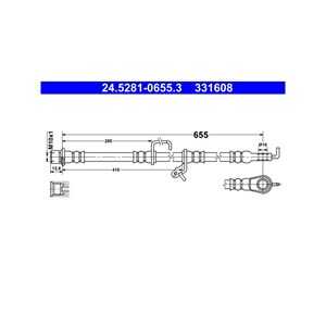 Bromsslang, framaxel vänster, toyota auris, auris kombi, auris van skåp/halvkombi, corolla sedan, verso, verso van, 90947-W2043