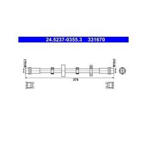 Bromsslang, framaxel vänster, vw transporter t4 buss, transporter t4 flak/chassi, transporter t4 skåp, 7D0 611 701 A