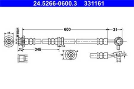 Bromsslang, framaxel vänster, nissan qashqai / qashqai +2 i, qashqai / qashqai +2 van i, qashqai suv ii, 46210-JD005