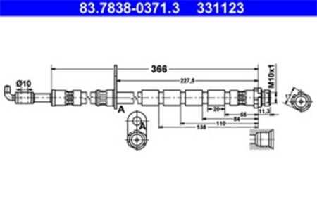 Bromsslang, framaxel vänster, ford fiesta vi, fiesta van vi, 1514230, 1522925, 1718847, 8V51-2078-BA, 8V51-2078-BB, 8V51-2078-BC