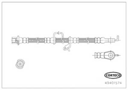 Bromsslang, Framaxel, Vänster, toyota auris, auris kombi, auris van skåp/halvkombi, corolla sedan, verso, 90947W2043