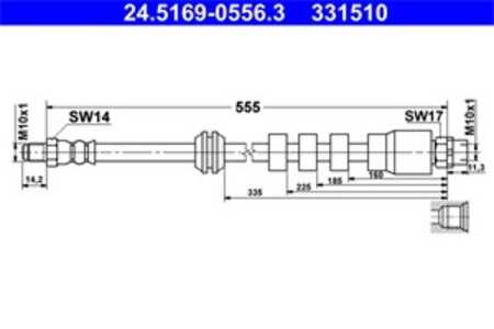 Bromsslang, Framaxel, bmw 5 [e60], 5 touring [e61], 6 [e63], 6 cabriolet [e64], 34 32 6 760 909, 34 32 6 767 390