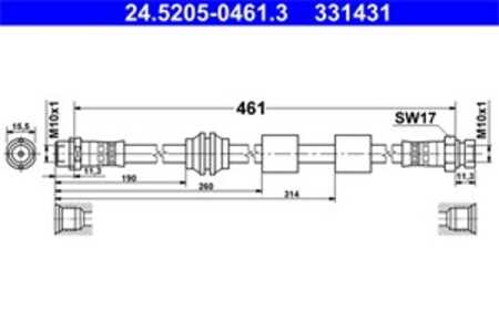 Bromsslang, Framaxel, ford galaxy i, galaxy mk van i, seat alhambra, alhambra van, vw sharan, sharan van, 1109024, 1121359, 130