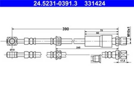 Bromsslang, Framaxel, opel vectra b, vectra b halvkombi, vectra b kombi, vauxhall vectra, 5 62 364, 5 62 373, 90495787, 90539252