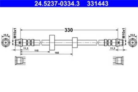 Bromsslang, Framaxel, vw transporter buss iv, transporter flak/chassi iv, transporter skåp iv, 701 611 701