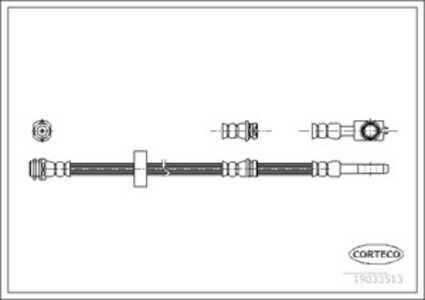 Bromsslang, Framaxel, audi a2, 8Z0611707C