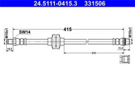 Bromsslang, Framaxel, dacia duster, duster skåp/suv, renault duster, 46 21 077 56R