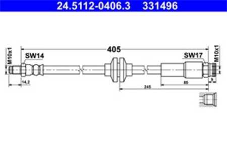 Bromsslang, Framaxel, fiat,jeep,opel,vauxhall, 5 62 385, 51814431, 51941550, 52033883, 95510338