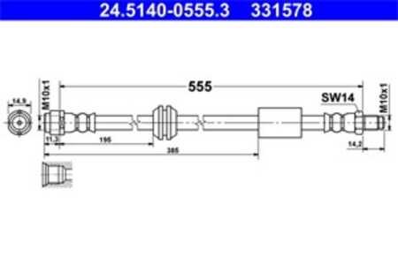 Bromsslang, Framaxel, mercedes-benz r-klass [w251, v251], 251 420 05 48, A 251 420 05 48