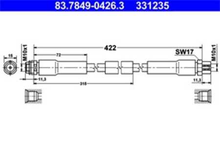 Bromsslang, Framaxel, audi a8 d3, 4E0 611 701