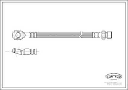 Bromsslang, Framaxel, mercedes-benz mb buss [w631], mb flak/chassi [w631], mb skåp [w631], 6314280035, A6314280035