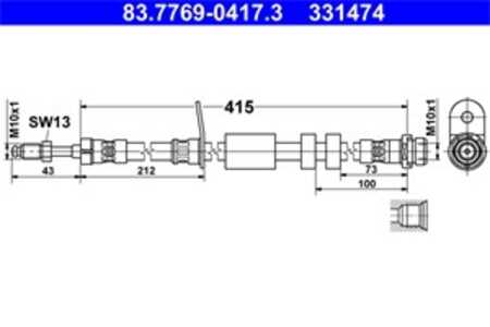 Bromsslang, Framaxel, ford, 1741404, CV61-2078-AA