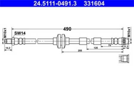 Bromsslang, Framaxel, mercedes-benz citan minibus,  minivan [w415], citan mixto [doublecabinw415], citan skåp/stor limousine [w