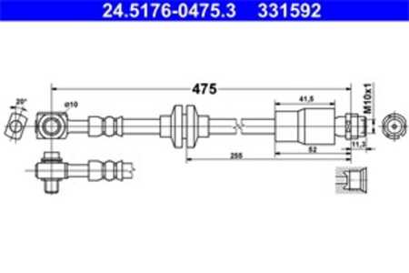 Bromsslang, Framaxel, chevrolet trax, opel mokka / mokka x, vauxhall mokka / mokka x, 42603873, 42603874, 5 62 517, 5 62 518, 5