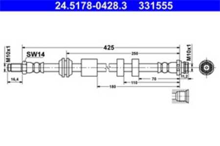 Bromsslang, Framaxel, volvo xc60 suv i, xc60 van i, 31305080