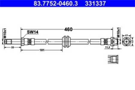 Bromsslang, Framaxel, bmw 3 [e46], 3 touring [e46], 34 30 6 752 400