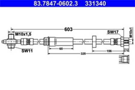 Bromsslang, Framaxel, vw, 3AA 611 701 A, 3AA 611 701, 3C0 611 701 B, 3C0 611 701 H, 3C0 611 701 K