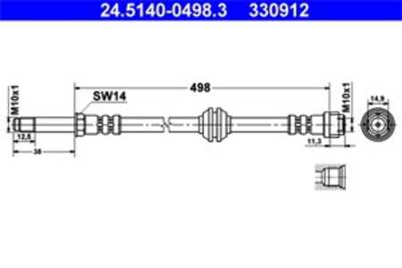 Bromsslang, Framaxel, mercedes-benz viano [w639], vito / mixto skåp [w639], vito buss [w639], 639 428 03 35, 639 428 08 35, 639