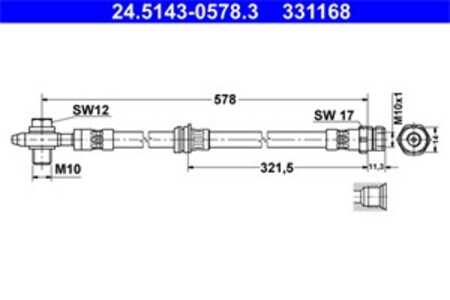 Bromsslang, Framaxel, audi q3, vw tiguan, tiguan van, 5N0 611 701 A, 5N0 611 701