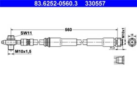 Bromsslang, Framaxel, audi a3, tt, tt roadster, 8N0 611 707 A