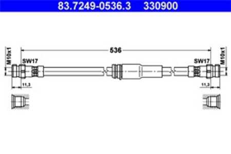 Bromsslang, Framaxel, audi a3, a3 sportback, vw passat b6, passat b6 variant, passat cc b6, 3C0 611 701 C, 3C0 611 701 J, 8P0 6