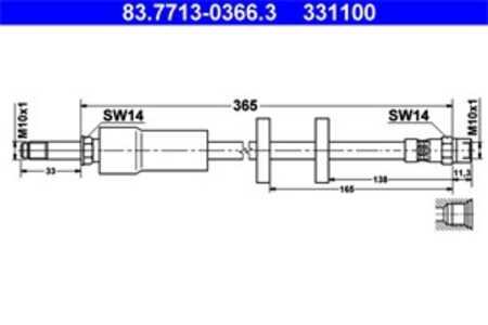 Bromsslang, Framaxel, volvo xc90 i, xc90 van i, 30714992, 30792532, 31257707, 8683598, 8683748