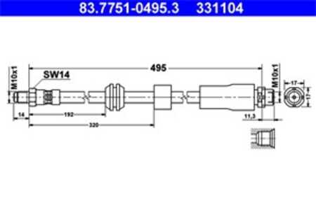 Bromsslang, Framaxel, bmw 5 [e60], 5 touring [e61], 34 32 6 768 124