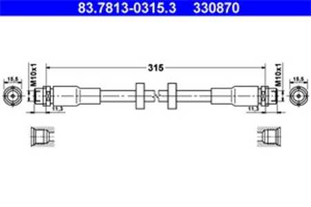 Bromsslang, Framaxel, audi a6 allroad c6, a6 c6, a6 c6 avant, 4F0 611 707 B, 4F0 611 707