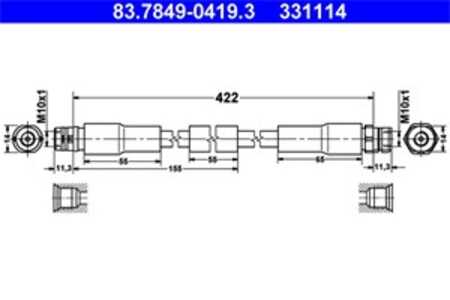 Bromsslang, Framaxel, audi a8 d3, vw phaeton, 3D0 611 701 C, 3D0 611 701 D, 3D0 611 701 E, 3D0 611 701 F