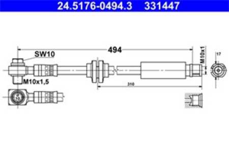 Bromsslang, Framaxel, chevrolet,opel,saab,vauxhall, 13245046, 13327441, 20912237, 5 62 129, 5 62 148, 5 62 181