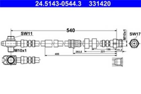 Bromsslang, Framaxel, seat,skoda,vw, 6R0 611 701 A, 6R0 611 701 B, 6R0 611 701 F