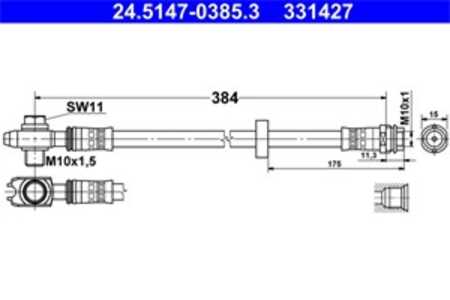 Bromsslang, Framaxel, seat,vw, 3A0 611 701, 6N0 611 701 A, 6N0 611 701 B, 6N0 611 701