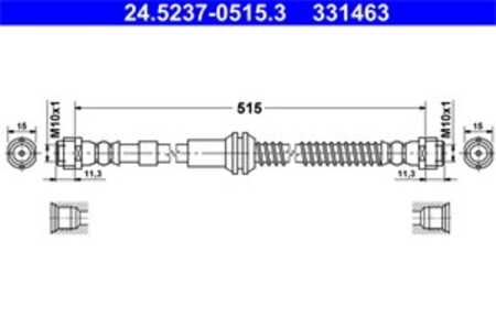 Bromsslang, Framaxel, audi q7, q7 van, porsche cayenne, vw touareg, touareg van, 7L0 611 701 A, 7L0 611 701 C, 7P6 611 701, 955