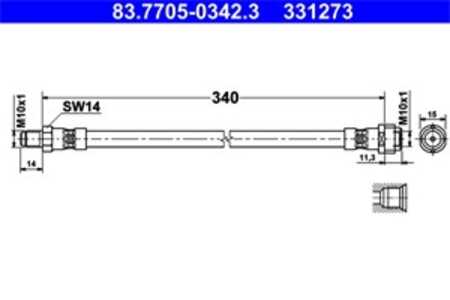 Bromsslang, Framaxel, mercedes-benz sl [r129], 129 428 10 35, A 129 428 10 35