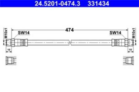 Bromsslang, Framaxel, mercedes-benz, 001 428 95 35, A 001 428 95 35