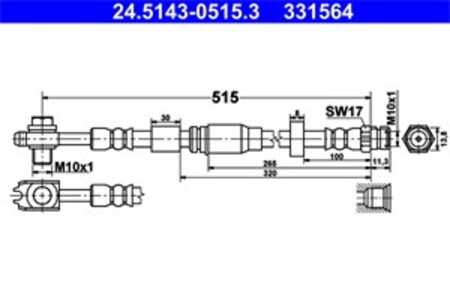 Bromsslang, Framaxel, seat mii, skoda citigo, e-citigo, vw load up, up!, 1S0 611 701