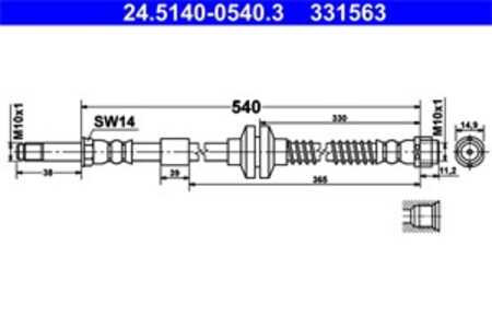 Bromsslang, Framaxel, vw amarok, amarok flak/chassi, 2H0 611 701 B, 2H0 611 701