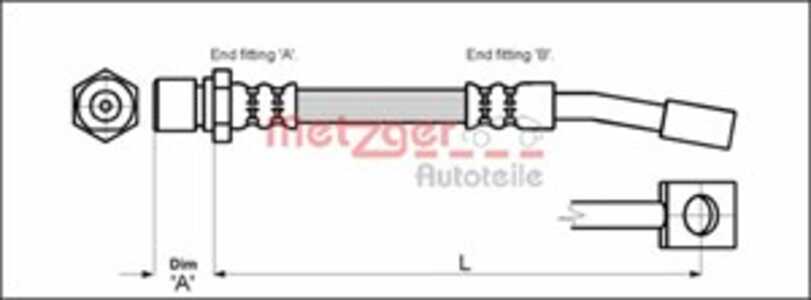 Bromsslang, Höger fram, Vänster fram, daewoo,opel, 562 095, 96 212 323