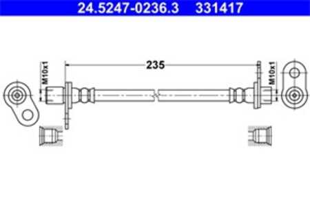 Bromsslang, Inre, Bakaxel höger, mitsubishi asx, asx van, lancer vii, lancer viii, lancer sportback viii, outlander ii, 4650B62