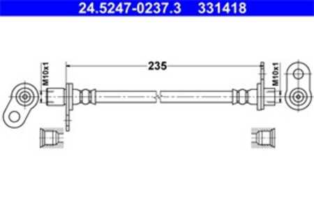 Bromsslang, Inre, Bakaxel vänster, mitsubishi asx, asx van, lancer vii, lancer viii, lancer sportback viii, outlander ii, 4650B