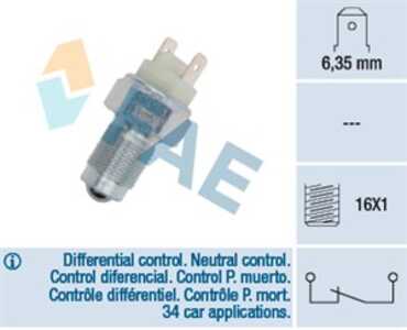 Brytare, backljus, renault 12, 15, 16, 17, 18, 18 variable, 20, 30, 6, fuego, 0006435350, 161 505, 77 00 501 280, 77 00 517 549